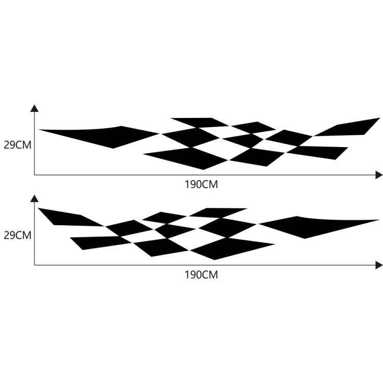 2 PCS/Set D-943 Checkered Flag Pattern Car Modified Decorative Sticker(Black)