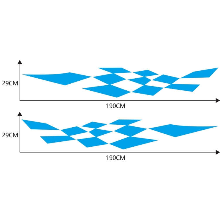 2 PCS/Set D-943 Checkered Flag Pattern Car Modified Decorative Sticker(Blue)