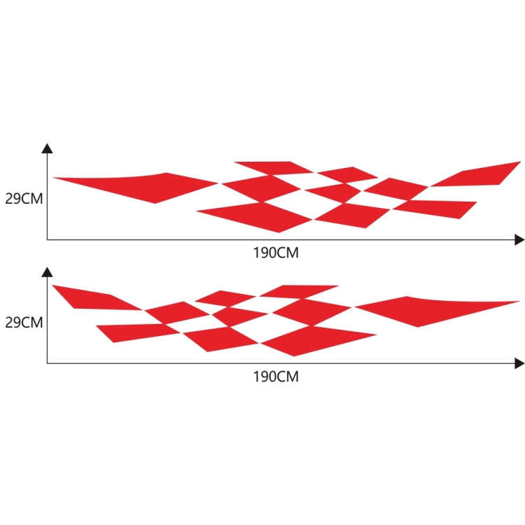 2 PCS/Set D-943 Checkered Flag Pattern Car Modified Decorative Sticker(Red)