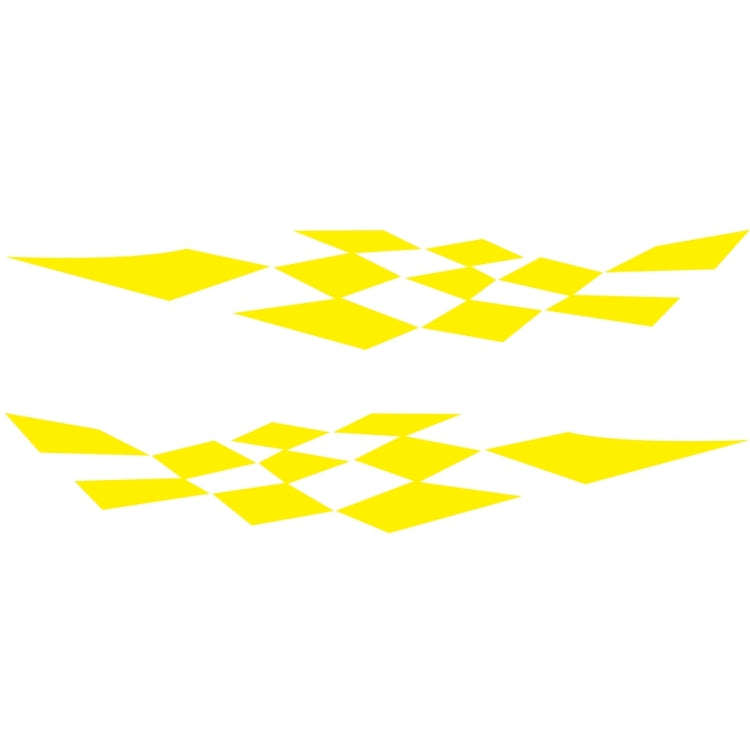 2 PCS/Set D-943 Checkered Flag Pattern Car Modified Decorative Sticker(Yellow)