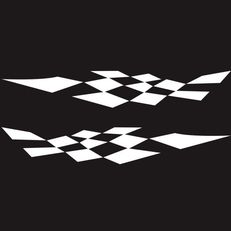 2 PCS/Set D-943 Checkered Flag Pattern Car Modified Decorative Sticker(White)
