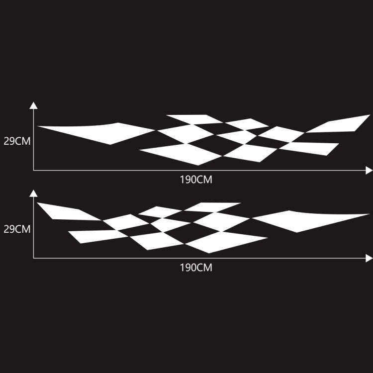 2 PCS/Set D-943 Checkered Flag Pattern Car Modified Decorative Sticker(White)