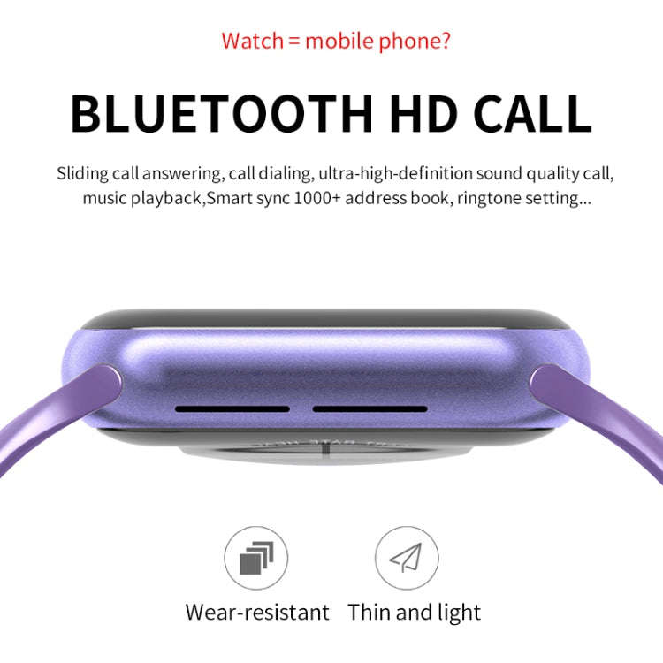 HW18 1.6 inch TFT Screen Smart Watch, Support Bluetooth Call / 3D Dynamic UI Interaction(Purple)