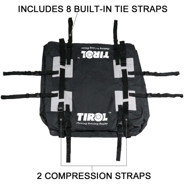 TIROL T24528 15 Cubic Foot Car Universal Rainproof Roof Luggage Outdoor Camper Roof Bag