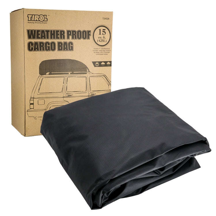 TIROL T24528 15 Cubic Foot Car Universal Rainproof Roof Luggage Outdoor Camper Roof Bag