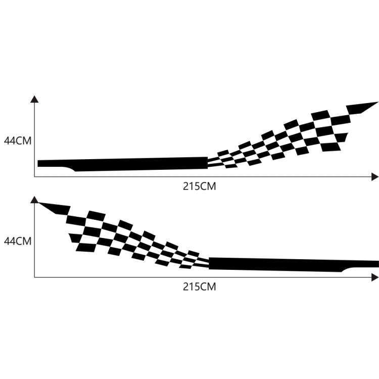 2 PCS/Set D-944 Striped Plaid Pattern Car Modified Decorative Sticker(Black)