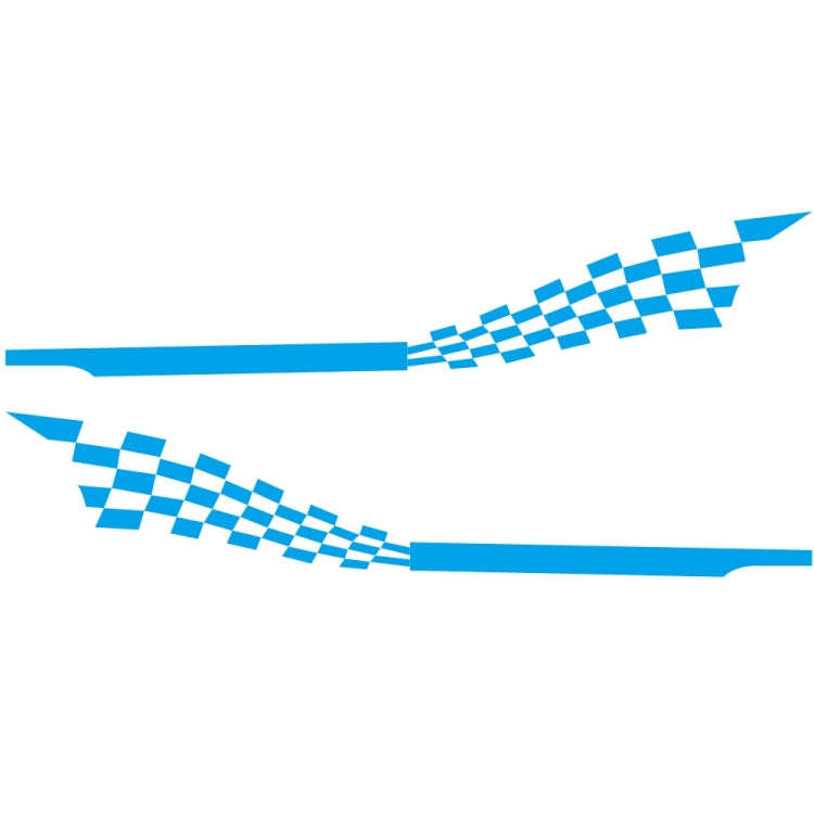 2 PCS/Set D-944 Striped Plaid Pattern Car Modified Decorative Sticker(Blue)