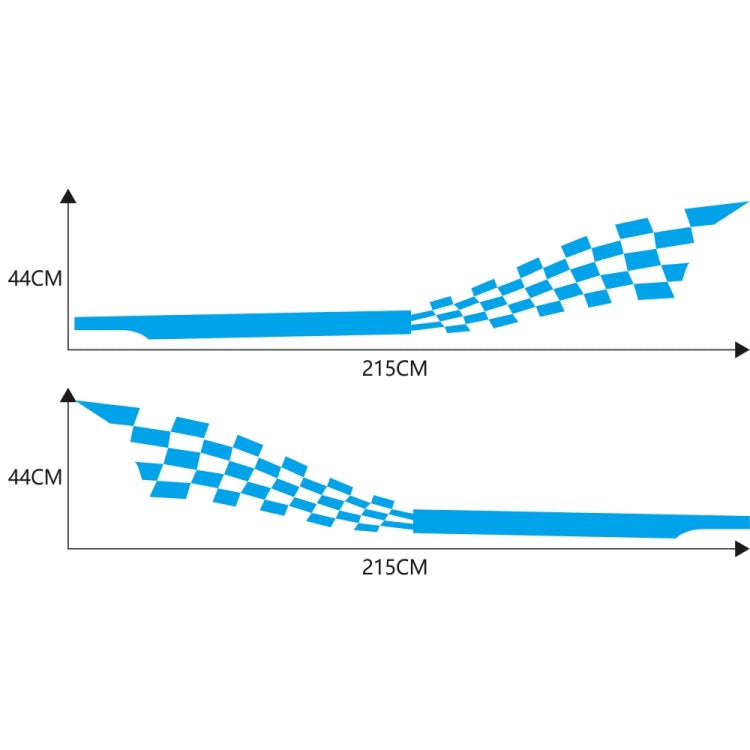 2 PCS/Set D-944 Striped Plaid Pattern Car Modified Decorative Sticker(Blue)