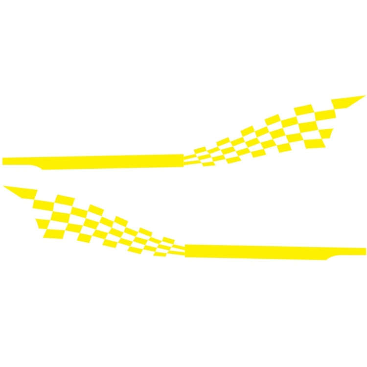 2 PCS/Set D-944 Striped Plaid Pattern Car Modified Decorative Sticker(Yellow)