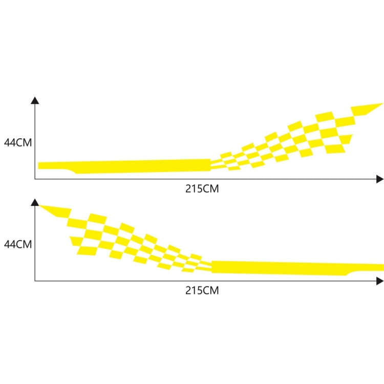 2 PCS/Set D-944 Striped Plaid Pattern Car Modified Decorative Sticker(Yellow)