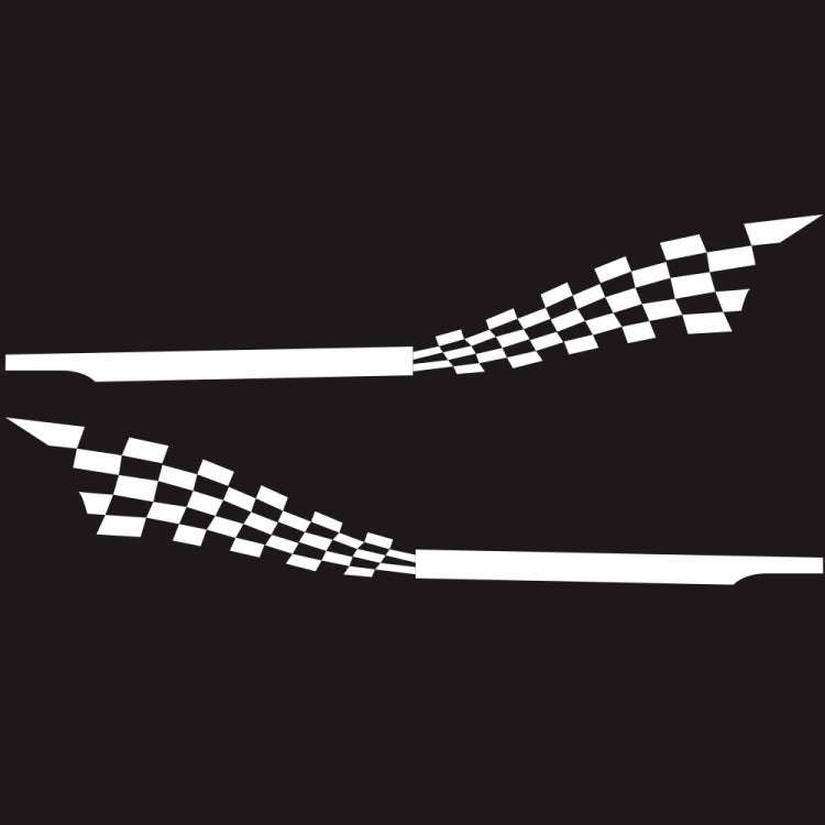 2 PCS/Set D-944 Striped Plaid Pattern Car Modified Decorative Sticker(White)