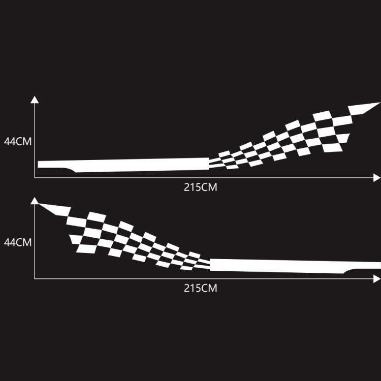 2 PCS/Set D-944 Striped Plaid Pattern Car Modified Decorative Sticker(White)