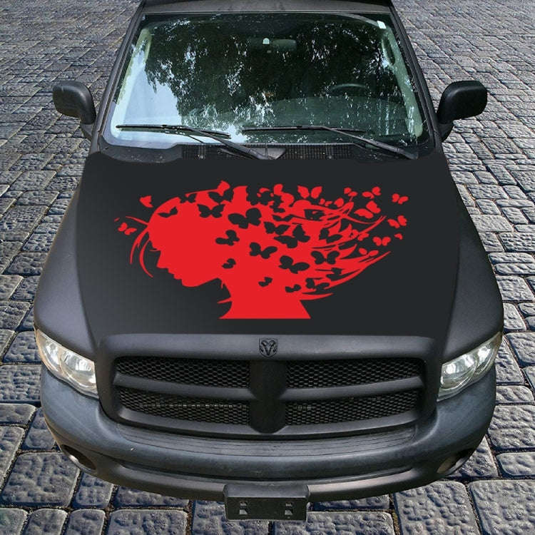 D-956 Butterfly Girl Pattern Car Modified Decorative Sticker(Red)