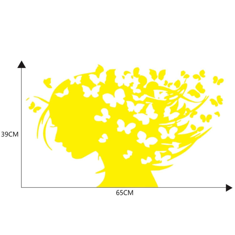D-956 Butterfly Girl Pattern Car Modified Decorative Sticker(Yellow)