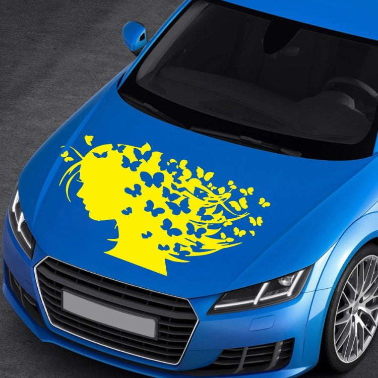 D-956 Butterfly Girl Pattern Car Modified Decorative Sticker(Yellow)