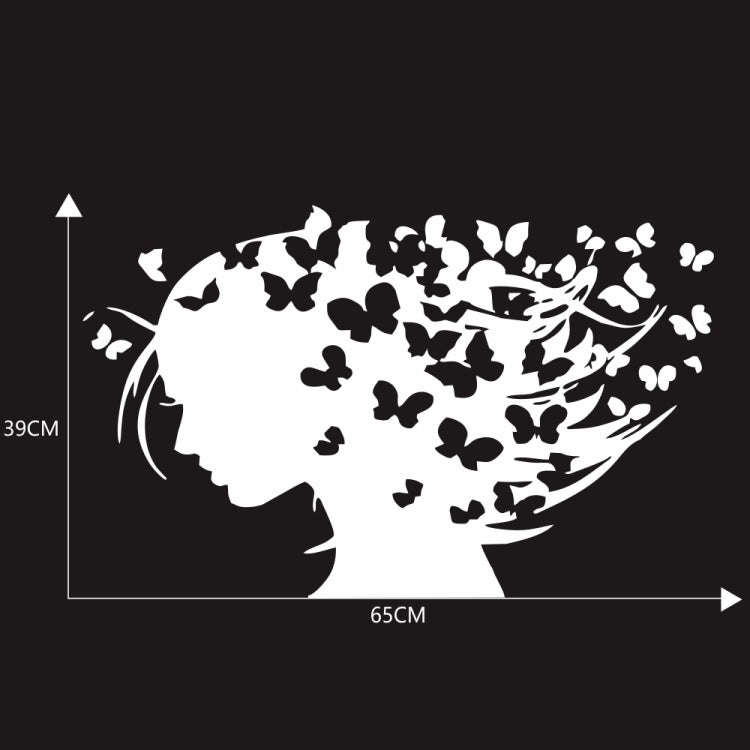 D-956 Butterfly Girl Pattern Car Modified Decorative Sticker(White)