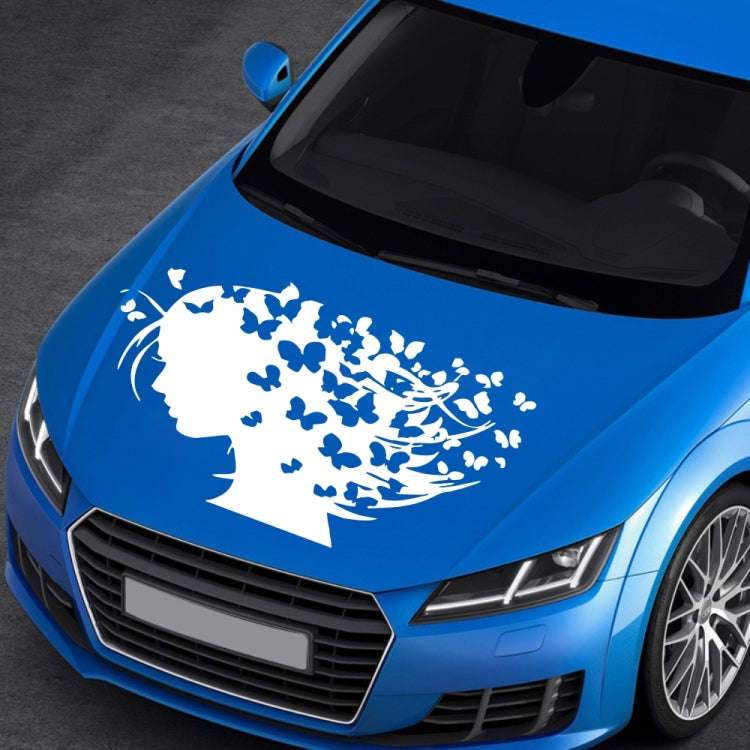 D-956 Butterfly Girl Pattern Car Modified Decorative Sticker(White)