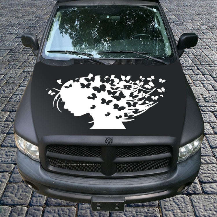 D-956 Butterfly Girl Pattern Car Modified Decorative Sticker(White)