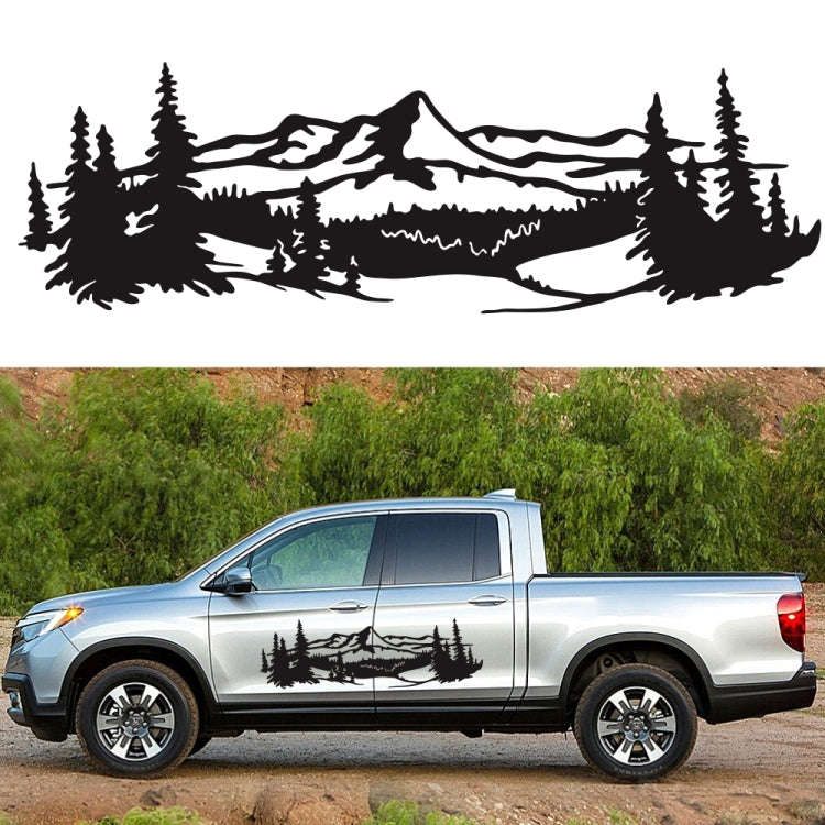 2 PCS/Set D-957 Mountains Pattern Car Modified Decorative Sticker(Black)