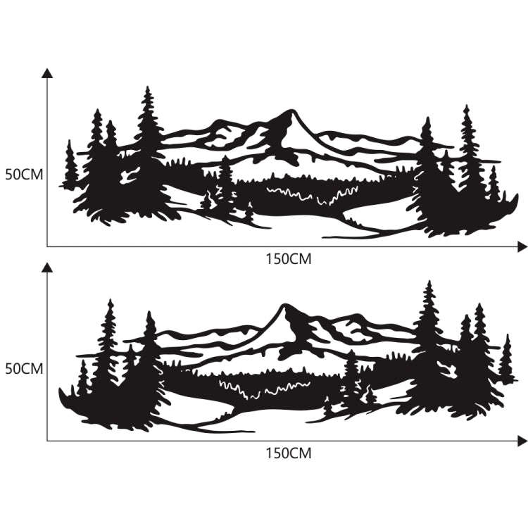 2 PCS/Set D-957 Mountains Pattern Car Modified Decorative Sticker(Black)