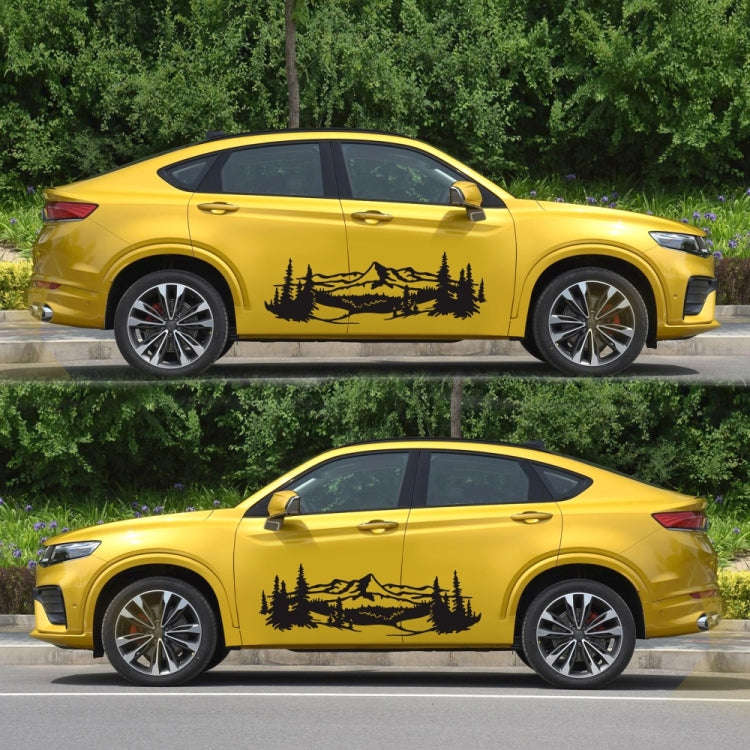 2 PCS/Set D-957 Mountains Pattern Car Modified Decorative Sticker(Black)