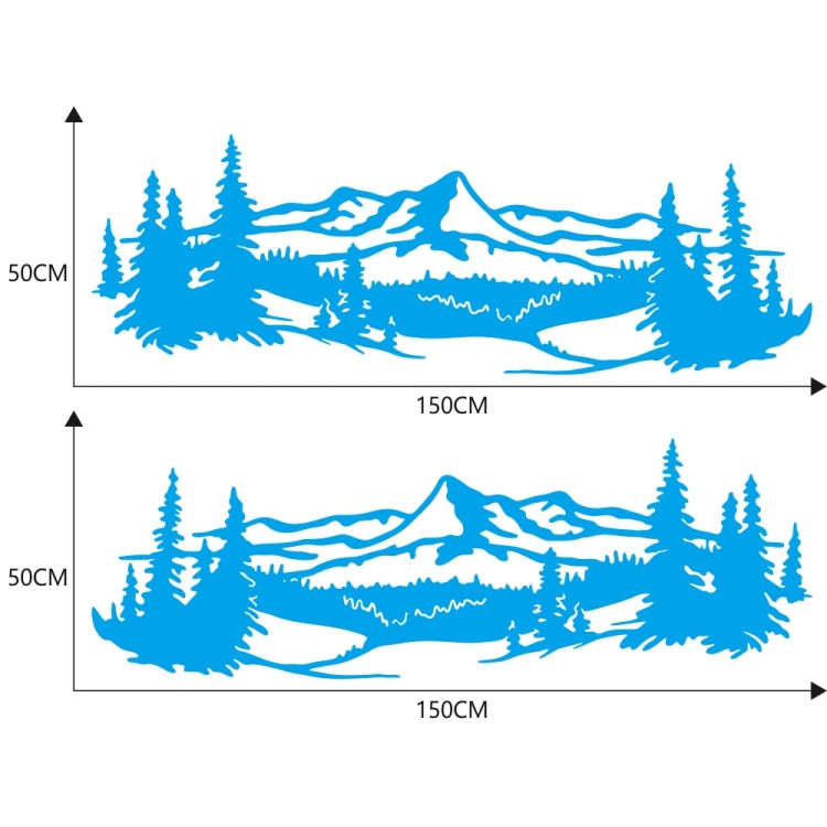 2 PCS/Set D-957 Mountains Pattern Car Modified Decorative Sticker(Blue)