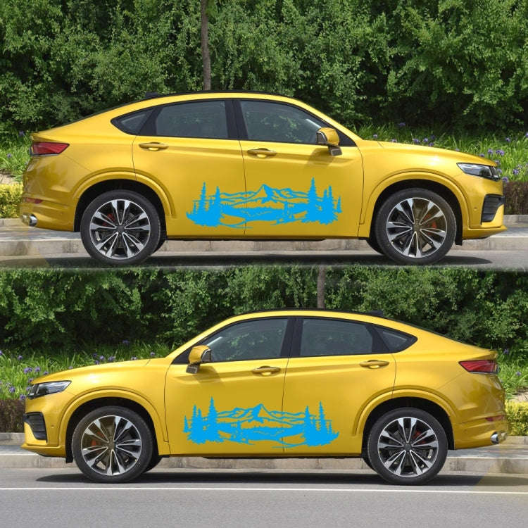 2 PCS/Set D-957 Mountains Pattern Car Modified Decorative Sticker(Blue)