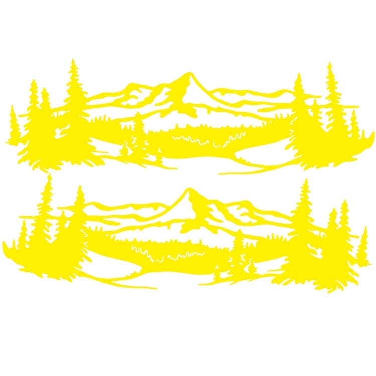 2 PCS/Set D-957 Mountains Pattern Car Modified Decorative Sticker(Yellow)