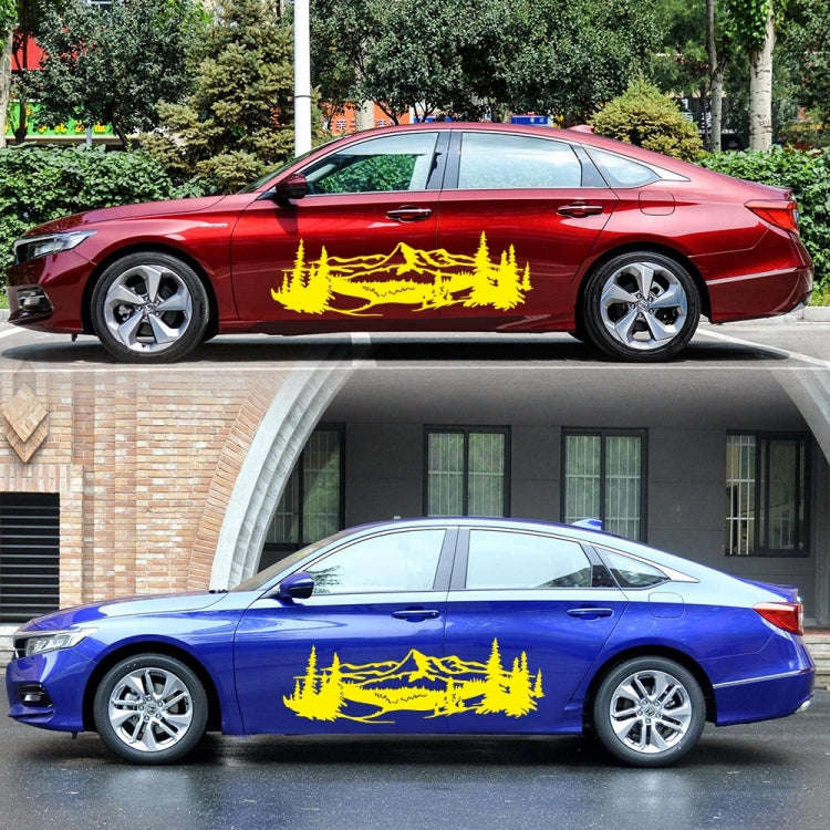 2 PCS/Set D-957 Mountains Pattern Car Modified Decorative Sticker(Yellow)