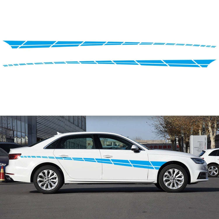 2 PCS/Set D-961 Checkered Flag Pattern Car Modified Decorative Sticker(Blue)