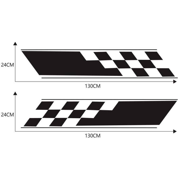 2 PCS/Set D-962 Checkered Flag Pattern Car Modified Decorative Sticker(Black)