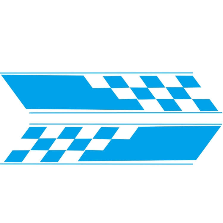 2 PCS/Set D-962 Checkered Flag Pattern Car Modified Decorative Sticker(Blue)