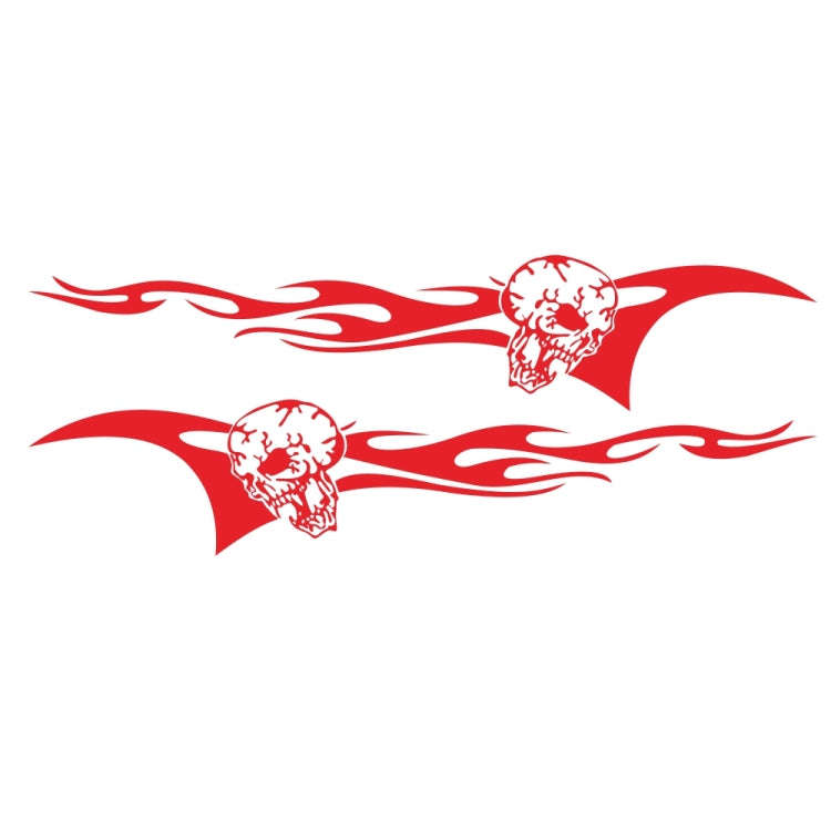 2 PCS/Set D-964 Skull Flame Pattern Car Modified Decorative Sticker(Red)