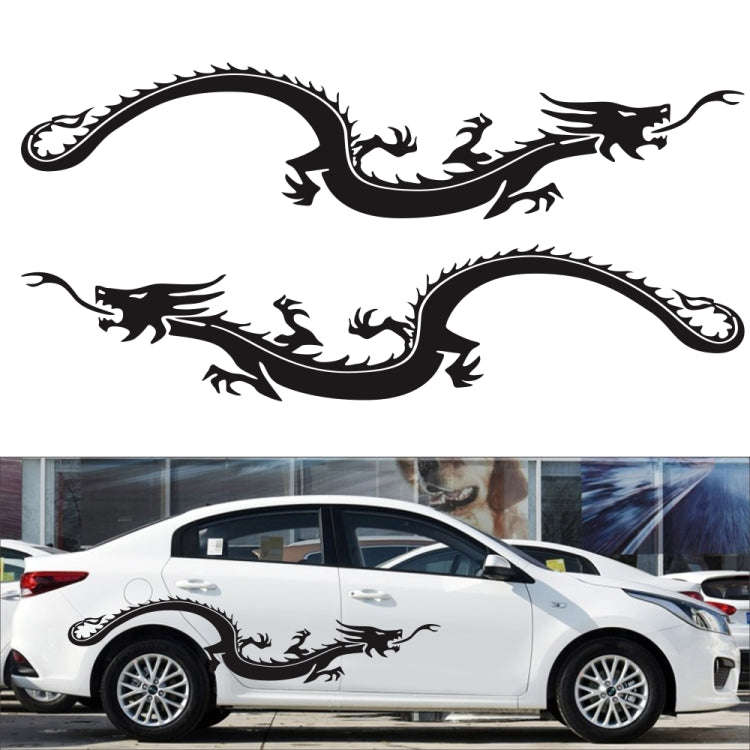 2 PCS/Set D-965 Dragon Pattern Car Modified Decorative Sticker(Black)