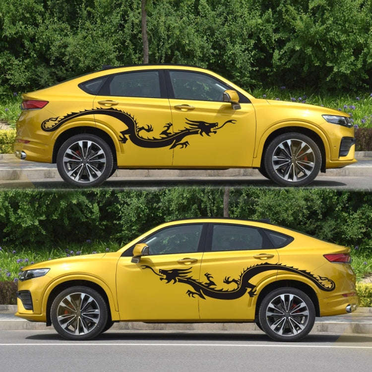 2 PCS/Set D-965 Dragon Pattern Car Modified Decorative Sticker(Black)
