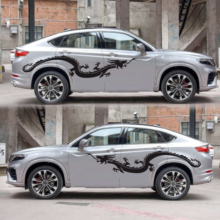 2 PCS/Set D-965 Dragon Pattern Car Modified Decorative Sticker(Black)