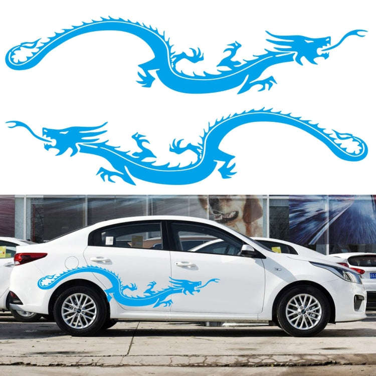 2 PCS/Set D-965 Dragon Pattern Car Modified Decorative Sticker(Blue)