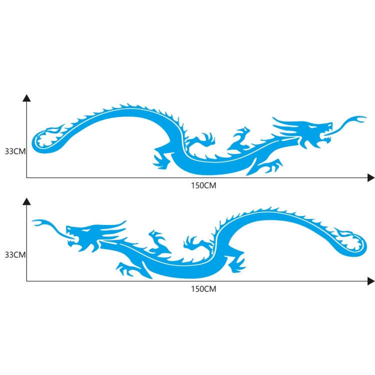 2 PCS/Set D-965 Dragon Pattern Car Modified Decorative Sticker(Blue)