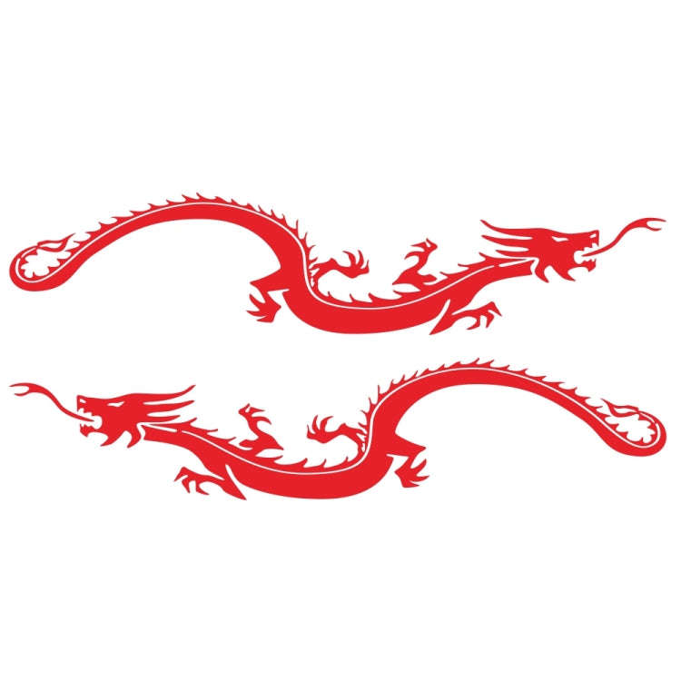 2 PCS/Set D-965 Dragon Pattern Car Modified Decorative Sticker(Red)