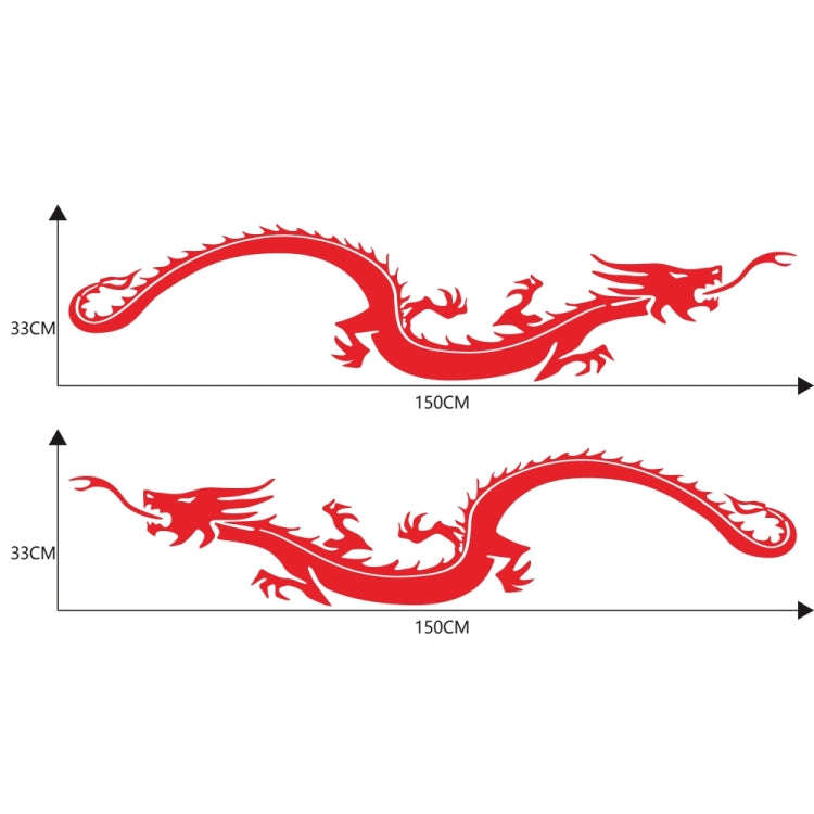 2 PCS/Set D-965 Dragon Pattern Car Modified Decorative Sticker(Red)