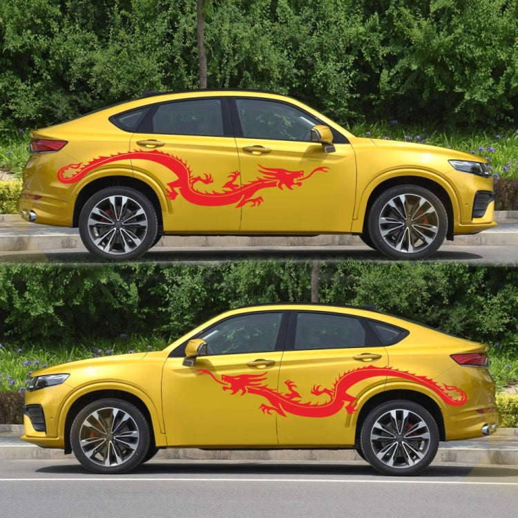 2 PCS/Set D-965 Dragon Pattern Car Modified Decorative Sticker(Red)