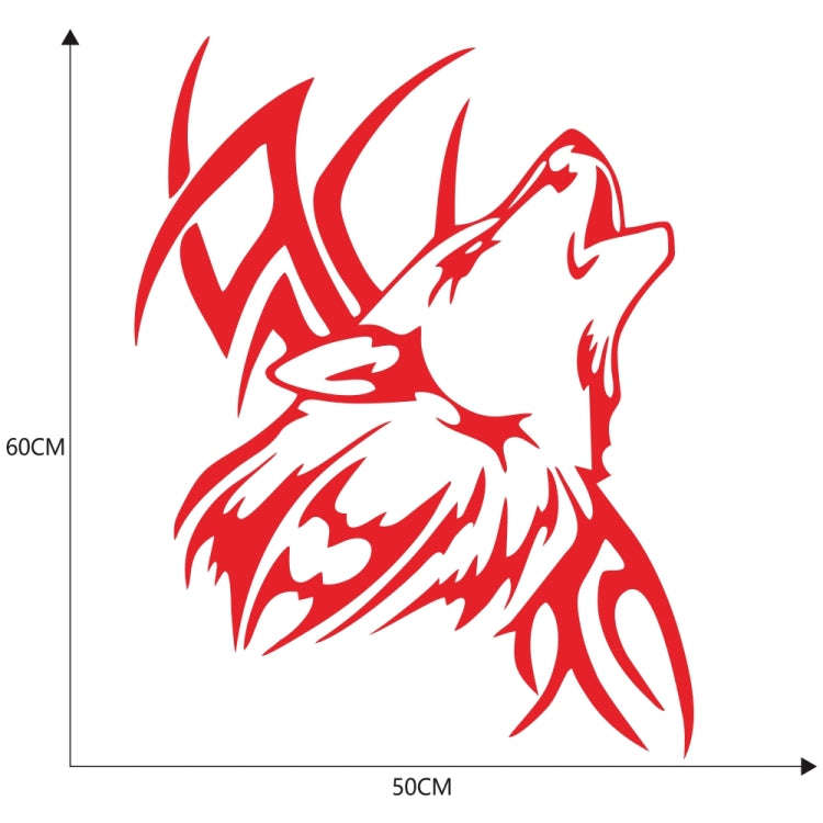 D-967 Wolf Tribe Pattern Car Modified Decorative Sticker(Red)