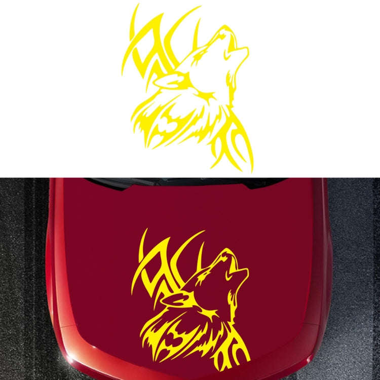 D-967 Wolf Tribe Pattern Car Modified Decorative Sticker(Yellow)