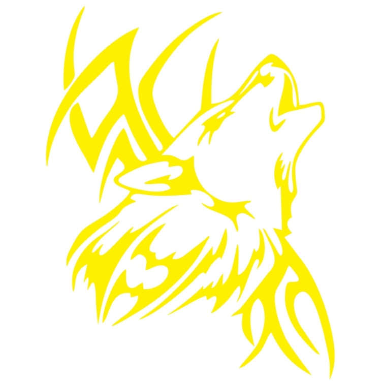 D-967 Wolf Tribe Pattern Car Modified Decorative Sticker(Yellow)