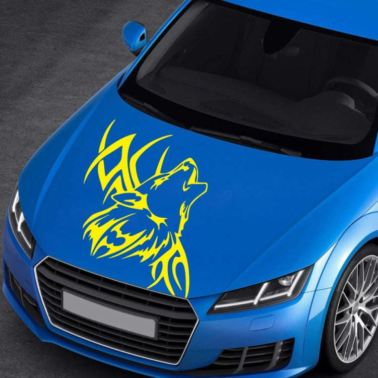 D-967 Wolf Tribe Pattern Car Modified Decorative Sticker(Yellow)