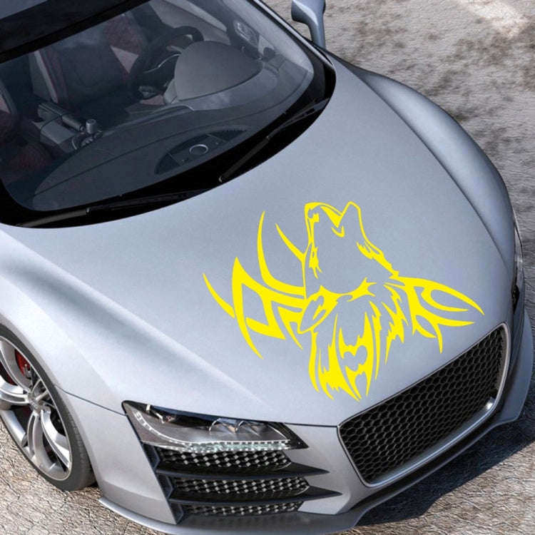 D-967 Wolf Tribe Pattern Car Modified Decorative Sticker(Yellow)