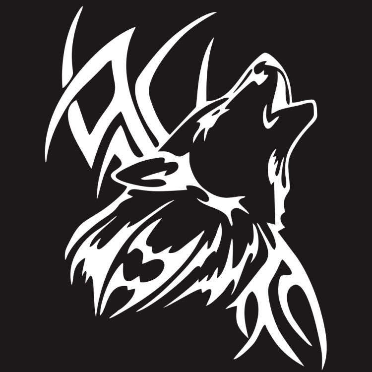 D-967 Wolf Tribe Pattern Car Modified Decorative Sticker(White)