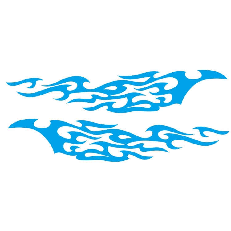 2 PCS/Set D-969 Flame Pattern Car Modified Decorative Sticker(Blue)