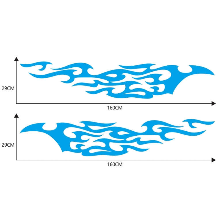 2 PCS/Set D-969 Flame Pattern Car Modified Decorative Sticker(Blue)