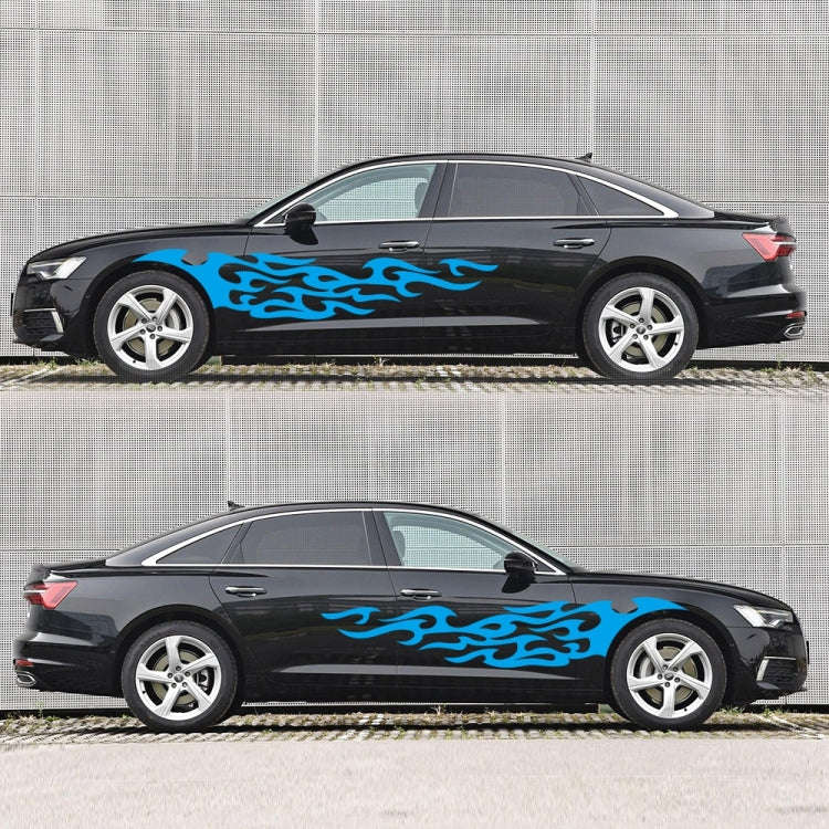 2 PCS/Set D-969 Flame Pattern Car Modified Decorative Sticker(Blue)